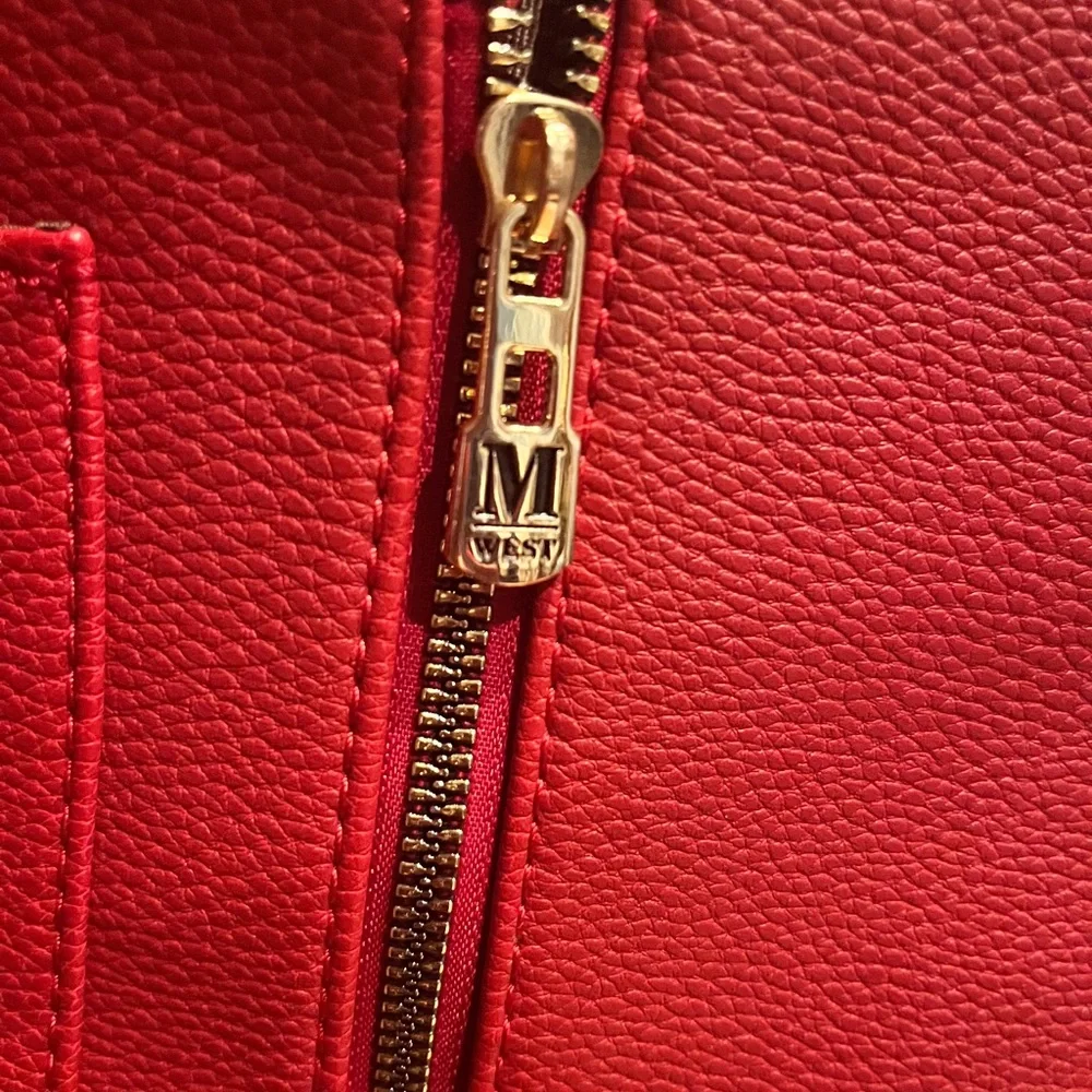 Montana West Red Tote Bag w/Front Tassels & Pebbled Faux Leather (NWT) - Picture 7 of 13